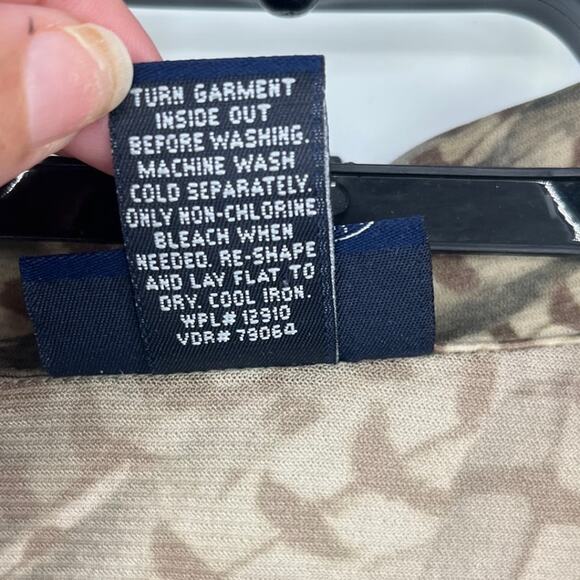 Vtg Y2K Venezia Jeans Button Up Womens Top Sz 22/24 Boho Earthy Neutral Feather - Picture 9 of 9